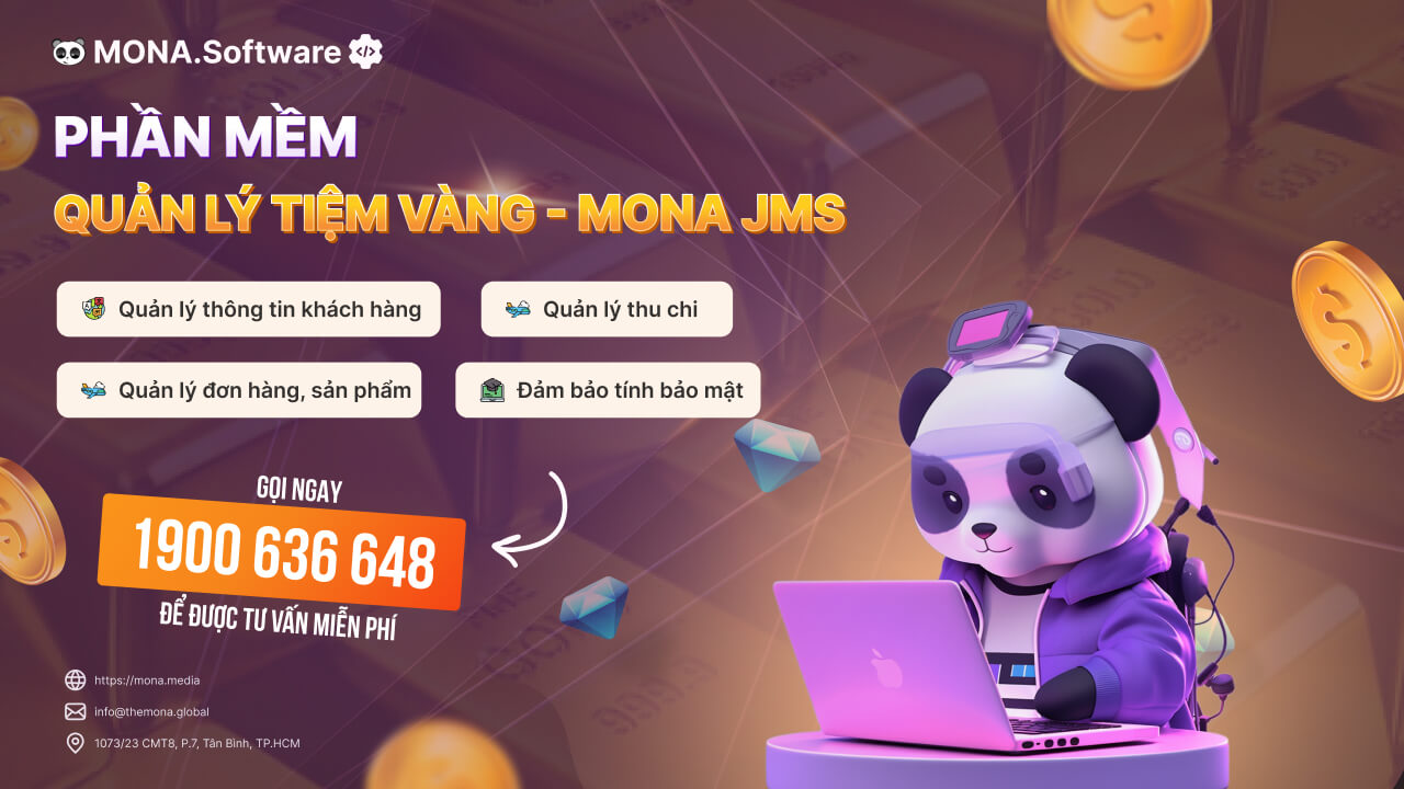 Phần mềm quản lý tiệm vàng bạc MONA JMS
