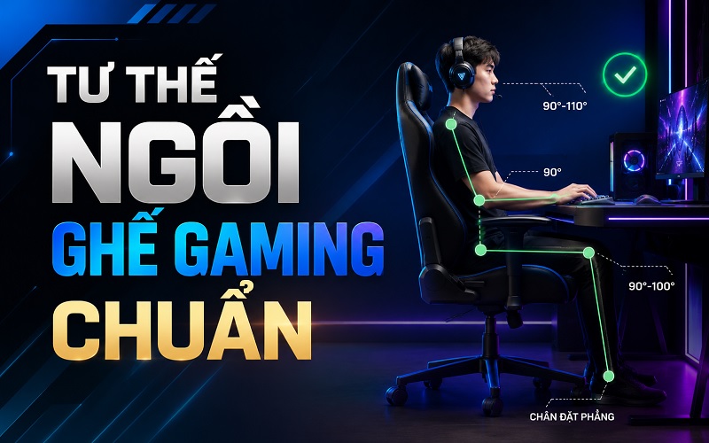 tư thế ngồi ghế gaming chuẩn